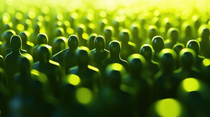 Obraz premium Bright green background with digital pattern. Recruiting concept. 3D Rendering