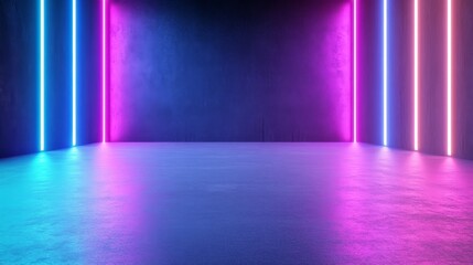 Modern Neon Light Background for Creative Projects - A vibrant and modern background featuring neon lights in blue and pink colors, perfect for various creative uses.