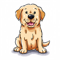 A cute illustration of a Labrador Retriever