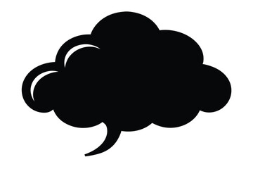 Silhouette vector illustration of a thick smoke cloud icon on a white background