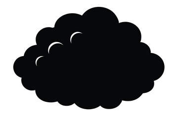 Silhouette vector illustration of a thick smoke cloud icon on a white background