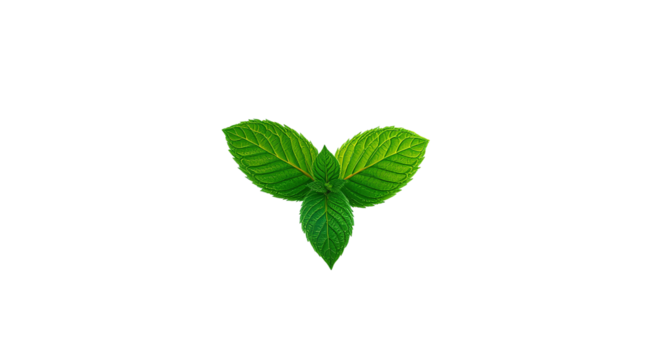 Photo of fresh mint leaf isolated on transparent background.png
