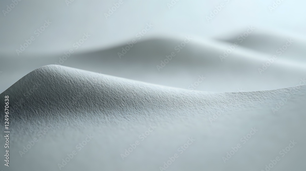 Poster minimalist snow landscape with smooth rolling hills and gentle curves creating abstract natural patt