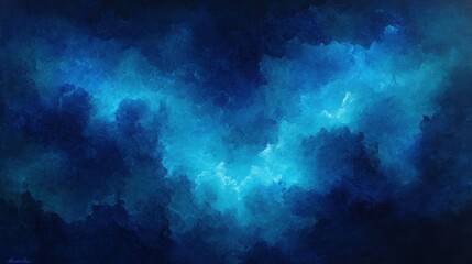Fototapeta premium Blue Nebula Cloudscape, Cosmic Background, Abstract Art, Website Design