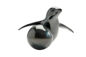 An advanced AI seal playing with a ball