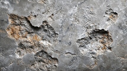 Naklejka premium Rough gray concrete wall texture with visible surface voids and small holes, offering an industrial look