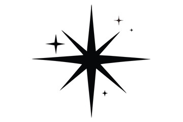 Fototapeta premium Twinkle star vector illustration with bright glitter sparkles on a white background