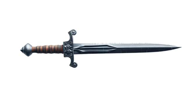 Photo of samurai sword or Rapier isolated on transparent background.png - Powered by Adobe