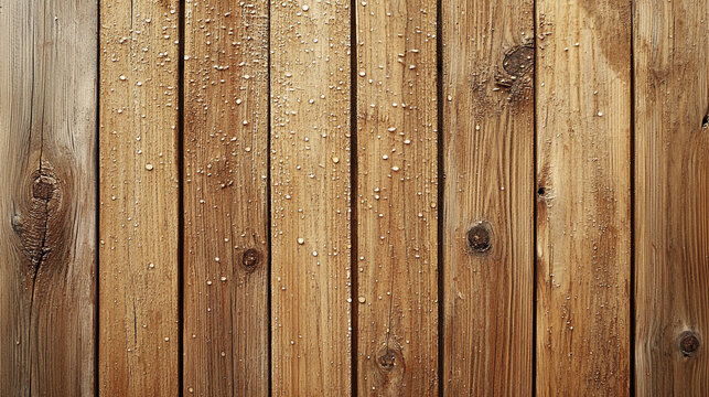 Wet wooden boards glisten with water drops after a refreshing rain in a rustic outdoor setting. Generative AI - Powered by Adobe