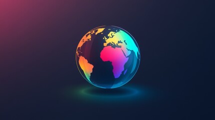 Fototapeta premium Colorful globe design with space for text on a modern background for creative projects