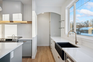Kitchen with a sink and a window
