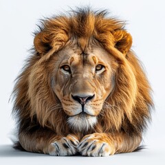 Isolated lion silhouette on a clean white background for visual emphasis and clarity