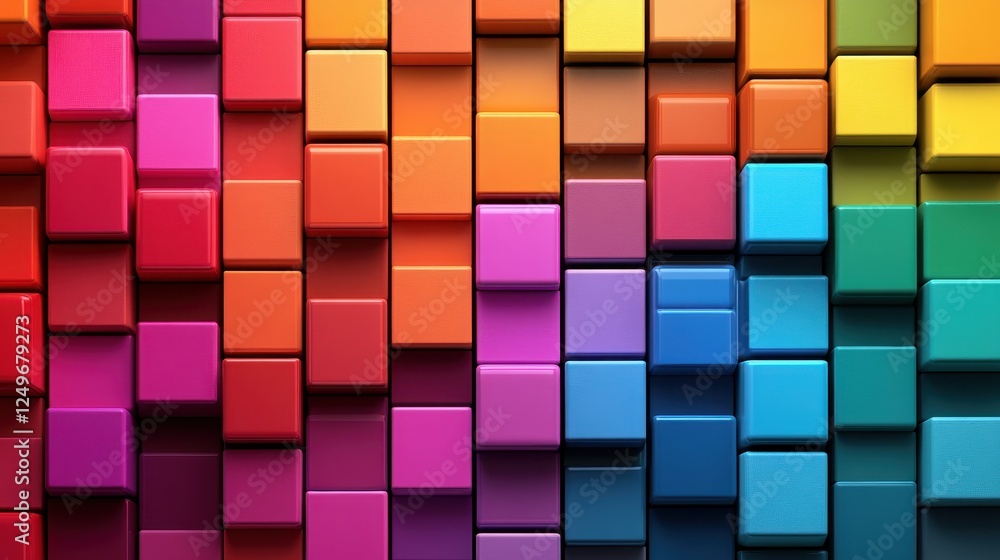 Aufkleber Colorful cube wave abstract background texture design