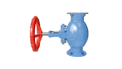 Valve for liquid and gas. Transparent background.