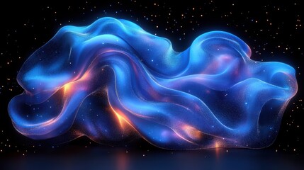 Obraz premium Glowing blue nebula, space, cosmic, abstract art, background