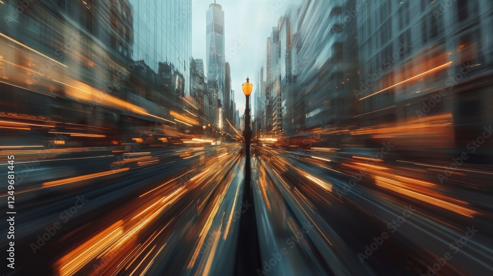 Aufkleber abstract smart network and connection technology concept in a city at night for a business web banne
