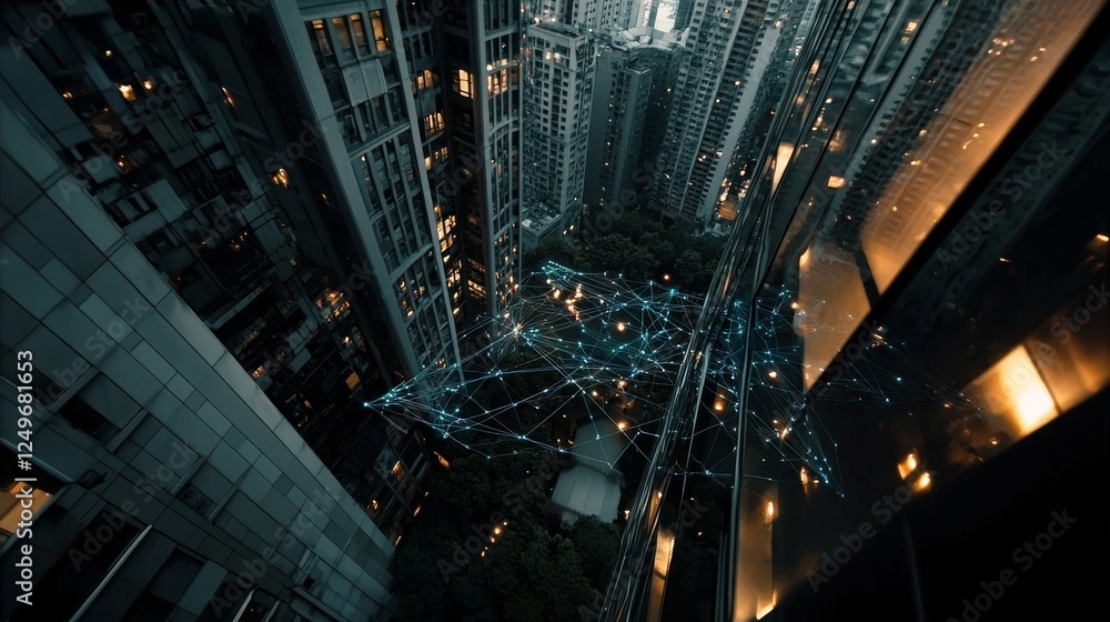 Poster concept showcasing wireless networking and connectivity technology