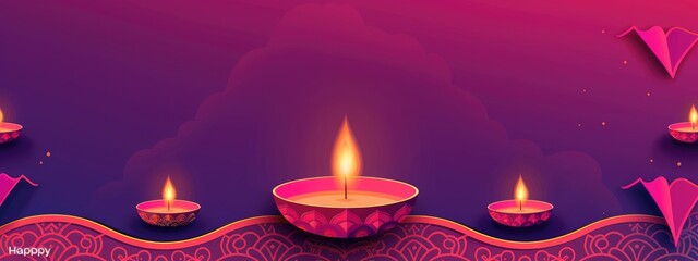 Diwali Celebration with Traditional Diyas and Colorful Festive Lights, backgraund, hinduism, india, diwali, celebration, culture, religion, rangoli, glowing, greeting, background, indian Colorful Diwa