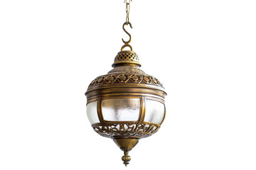Stunning Vintage Brass Pendant Lamp Featuring Detailed Craftsmanship Isolated on Transparent Background