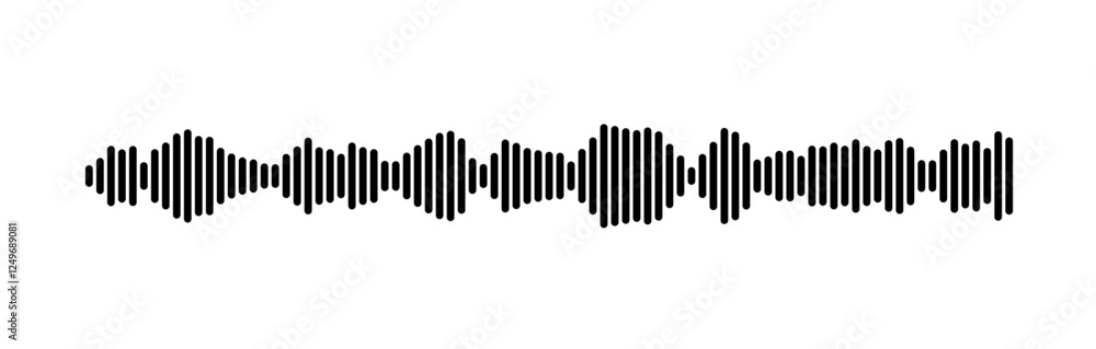 Poster minimalist sound wave representation in black and white lines