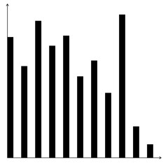 Detailed Black and White Bar Chart Design Element