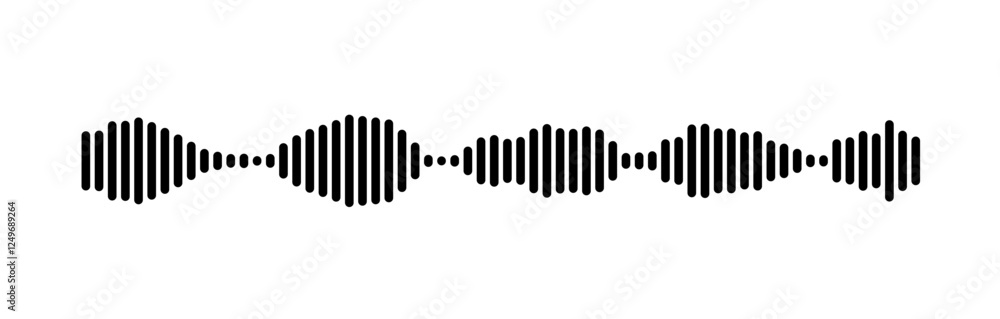 Poster detailed parallel line pattern forming audio wave design element