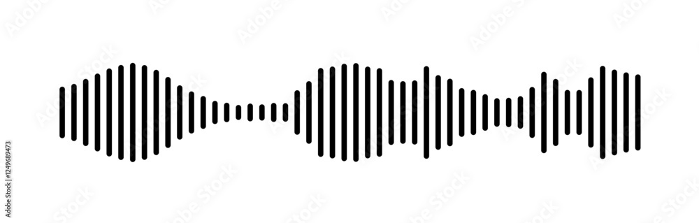 Poster detailed parallel line pattern forming audio wave design element