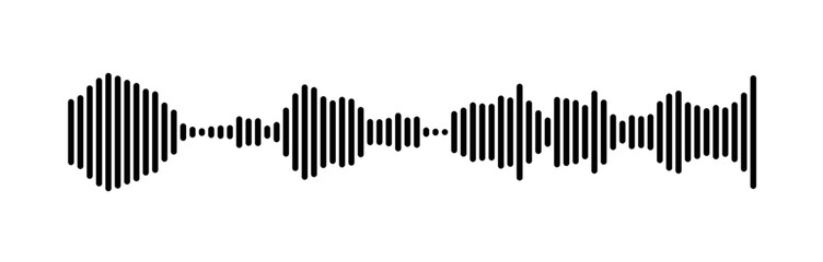 High Contrast Vertical Line Sound Wave Illustration Graphic