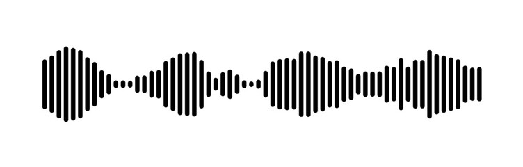 High Contrast Vertical Line Sound Wave Illustration Graphic