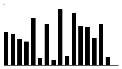 Simple Graph with Axes and Data bars Illustration