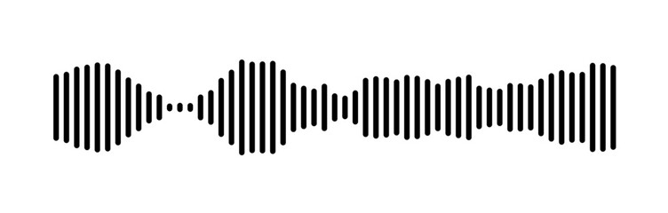 High Contrast Vertical Line Sound Wave Illustration Graphic
