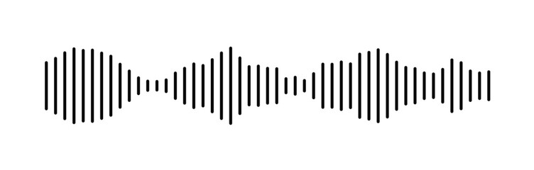 High Contrast Vertical Line Sound Wave Illustration Graphic