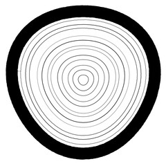 Detailed Distorted Wood Grain Circle Pattern Design Element