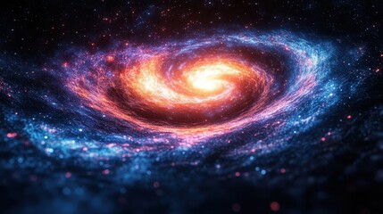Obraz premium Spiral Galaxy, Cosmic Dust, Space Background, Science Illustration