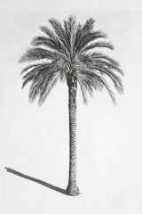 Elegant Palm Tree Line Drawing