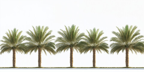 Fototapeta premium Row of Palm Trees in a Pristine Landscape