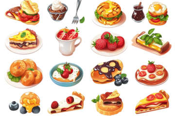 Vibrant and Playful Food Illustrations with Bold and Dynamic Colors