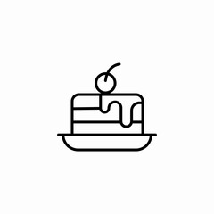 cherry honey pancakes icon sign vector