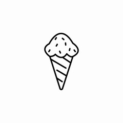 sprinkled cone ice cream icon sign vector