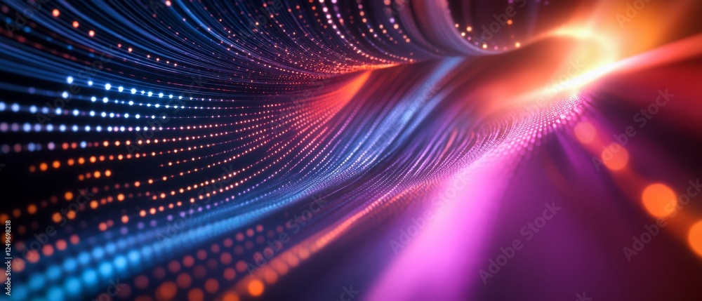 Poster this colorful digital backdrop effectively represents complex tech processes and ai concepts, creati