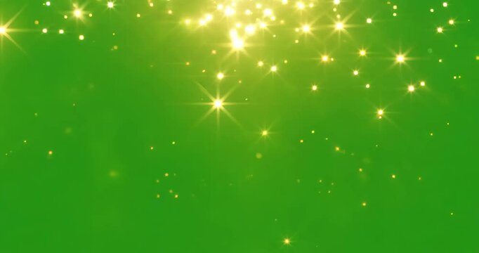 Golden Sparkles and Glitter on Green Screen &ndash; Chroma Key Magic Effect