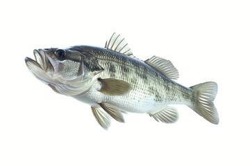 Fototapeta premium Vibrant Bass Fish Swimming with Solid Background