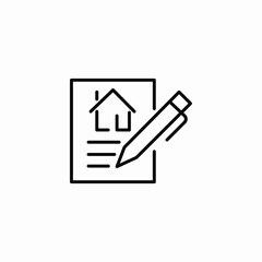 housing agreement icon sign vector