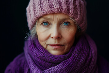 Mujer en tonos violetas con determinaci&oacute;n durante la celebraci&oacute;n del 8M d&iacute;a internacional de la mujer trabajadora