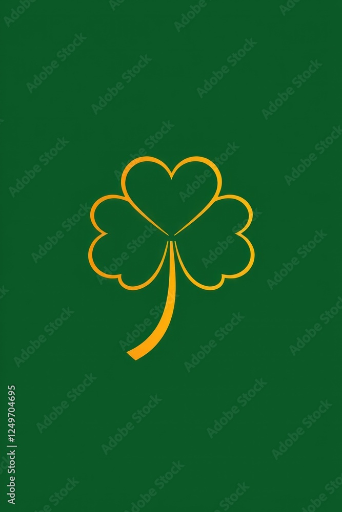 Poster this design showcases a vibrant green background with a simple yet elegant shamrock clover in bright