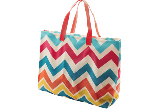 Fashionable Zigzag Pattern Bag to Elevate Your Everyday Look Isolated on Transparent Background