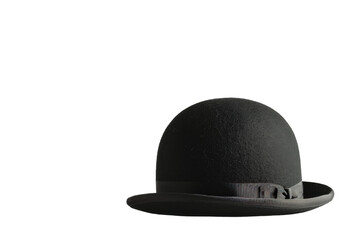 Classic Black Bowler Hat with a Smooth, Elegant Finish