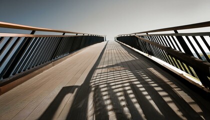 Fototapeta premium 계단 난간을 따라 길게 늘어지는 그림자