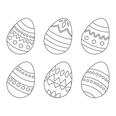 Black and white Easter eggs ioslated on white background.