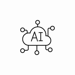 ai cloud system icon sign vector